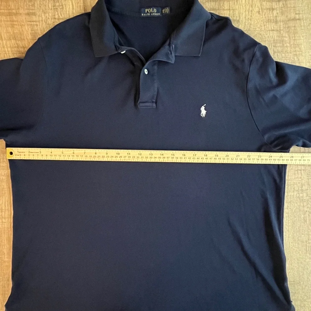 Polo Ralph Lauren Mens Navy Blue Cotton Short Sleeve Polo Shirt 2XB